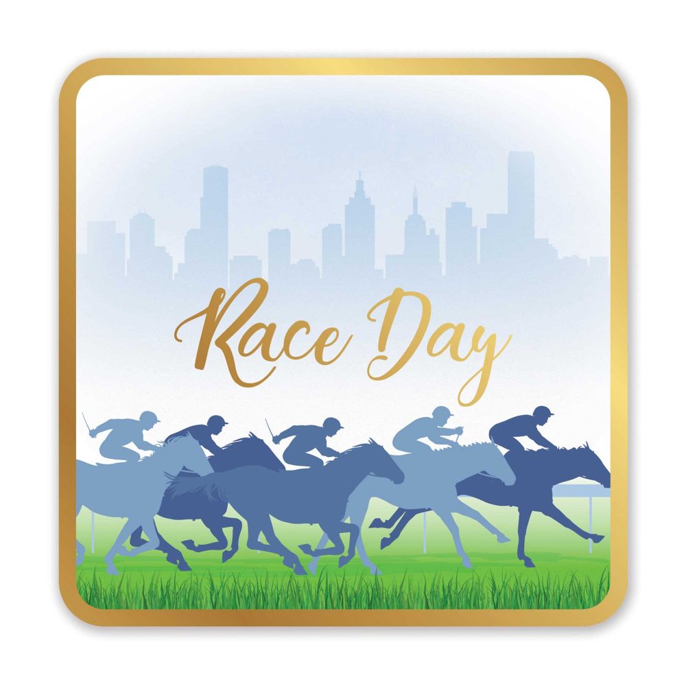 Race Day Hot Stamped Drink Coasters - Bulk Pack 50 - party supplies australia
