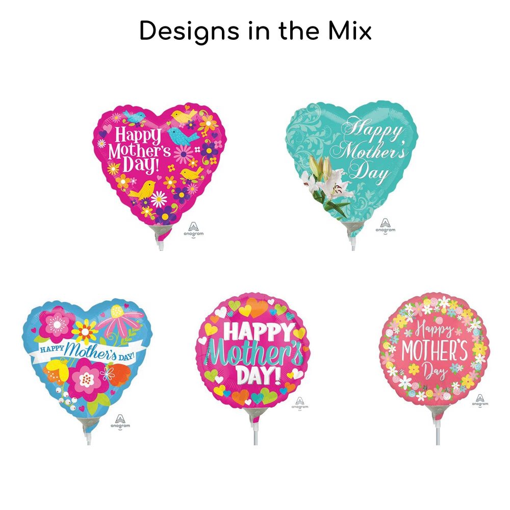 22cm Happy Mother's Day Balloon Mix 2 (25 balloons) - party supplies australia