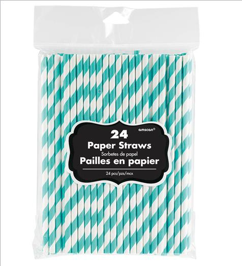 Paper Straws Robin's Egg Blue - party supplies australia