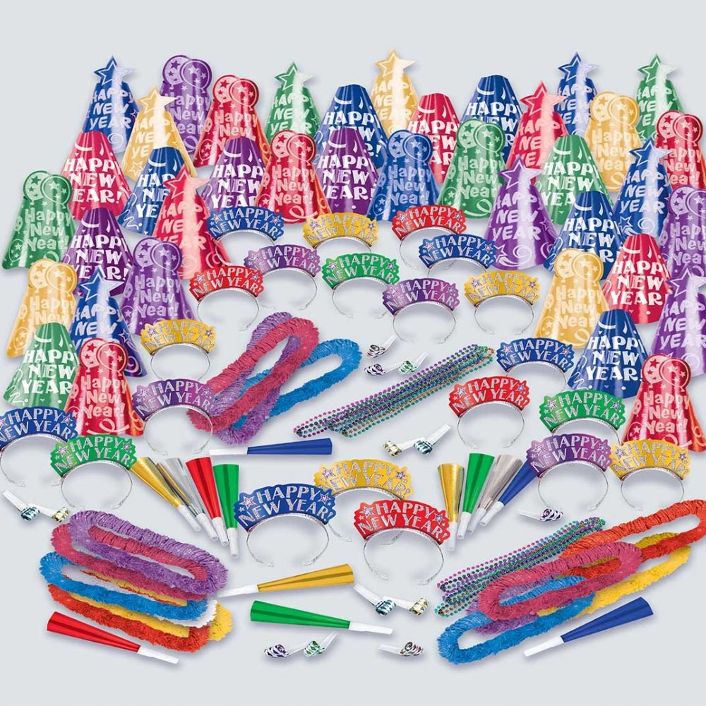 New Year s Fantasy Colourful Party Pack Kit for 100 People - party supplies australia