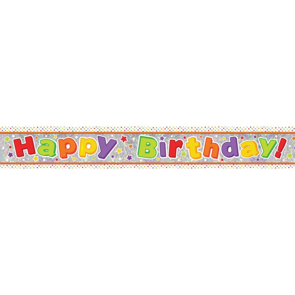 Banner Holographic Happy Birthday Multi - party supplies australia