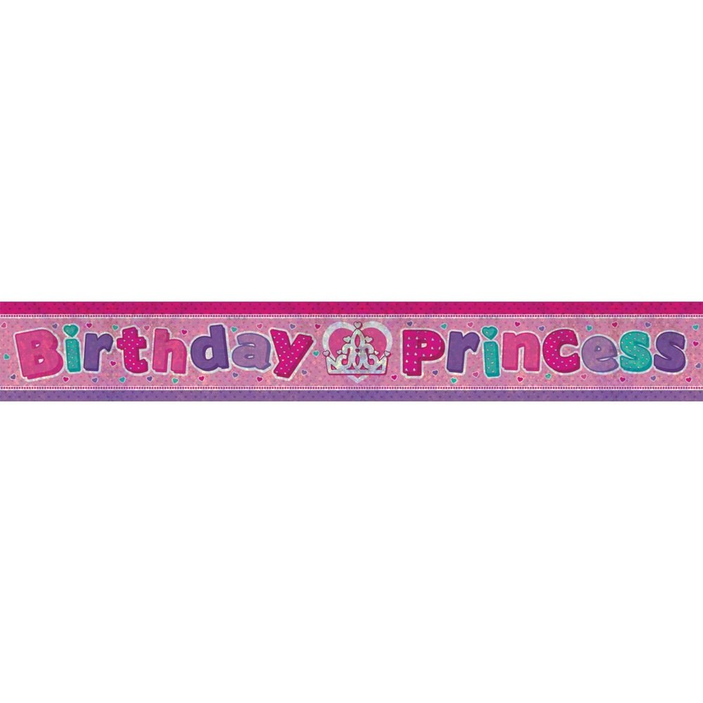 Banner Holographic Birthday Princess - party supplies australia