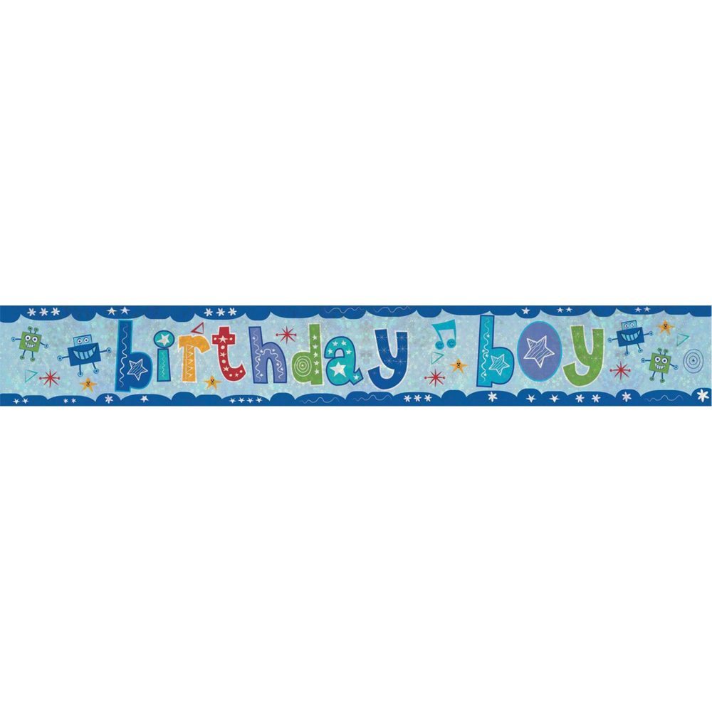 Banner Holographic Birthday Boy - party supplies australia