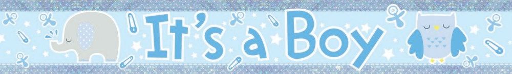Banner Holographic It's a Boy - party supplies australia