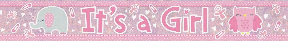 Banner Holographic It's a Girl - party supplies australia