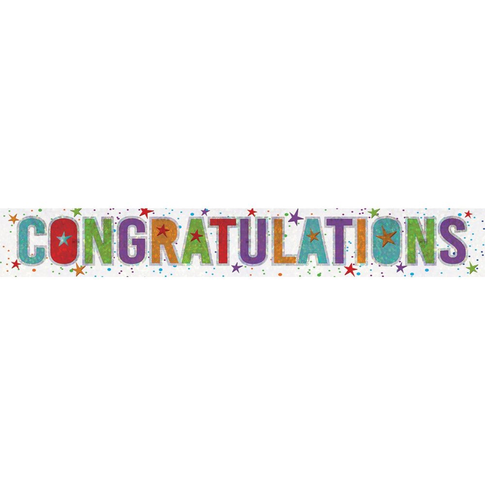Banner Holographic Congrats - party supplies australia