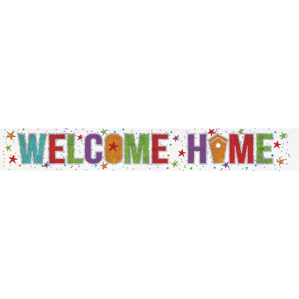 Banner Holographic Welcome Home - party supplies australia