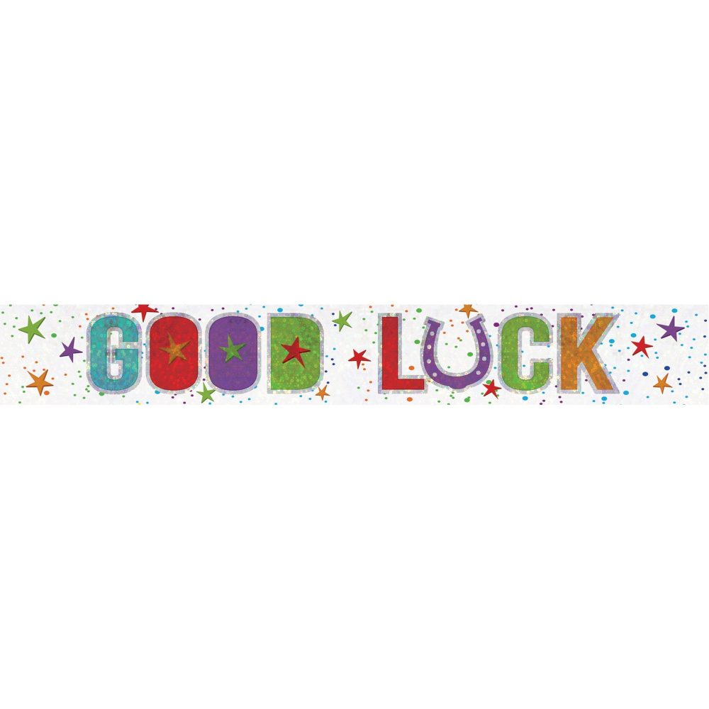 Banner Holographic Good Luck - party supplies australia