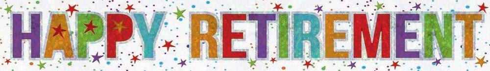 Banner Holographic Happy Retirement - party supplies australia