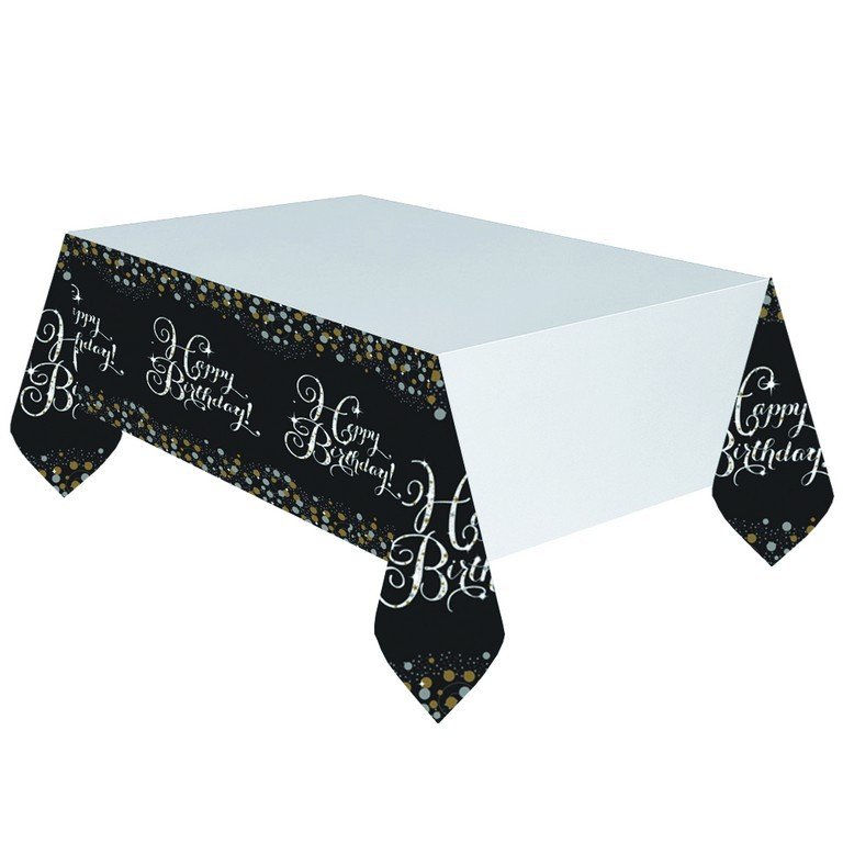 Sparkling Celebration Happy Birthday Plastic Tablecover - party supplies australia