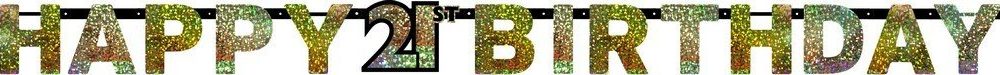 Sparkling Celebration 21 Prismatic Letter Banner - party supplies australia