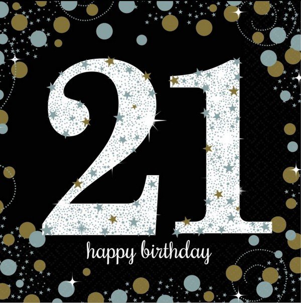 Sparkling Celebration 21 Lunch Napkins - party supplies australia