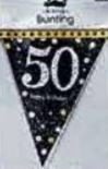 Sparkling Celebration 50 Prismatic Pennant Banner - Plastic - party supplies australia
