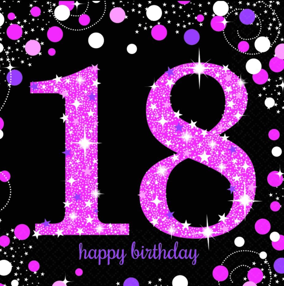 Pink Celebration 18 Lunch Napkin - party supplies australia
