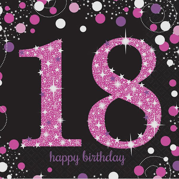 Pink Celebration 18 Lunch Napkins - party supplies australia