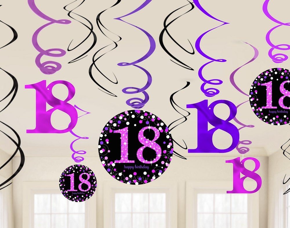 Pink Celebration 18 Swirl Value Pack - party supplies australia