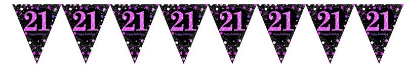 Pink Celebration 21 Banner - party supplies australia