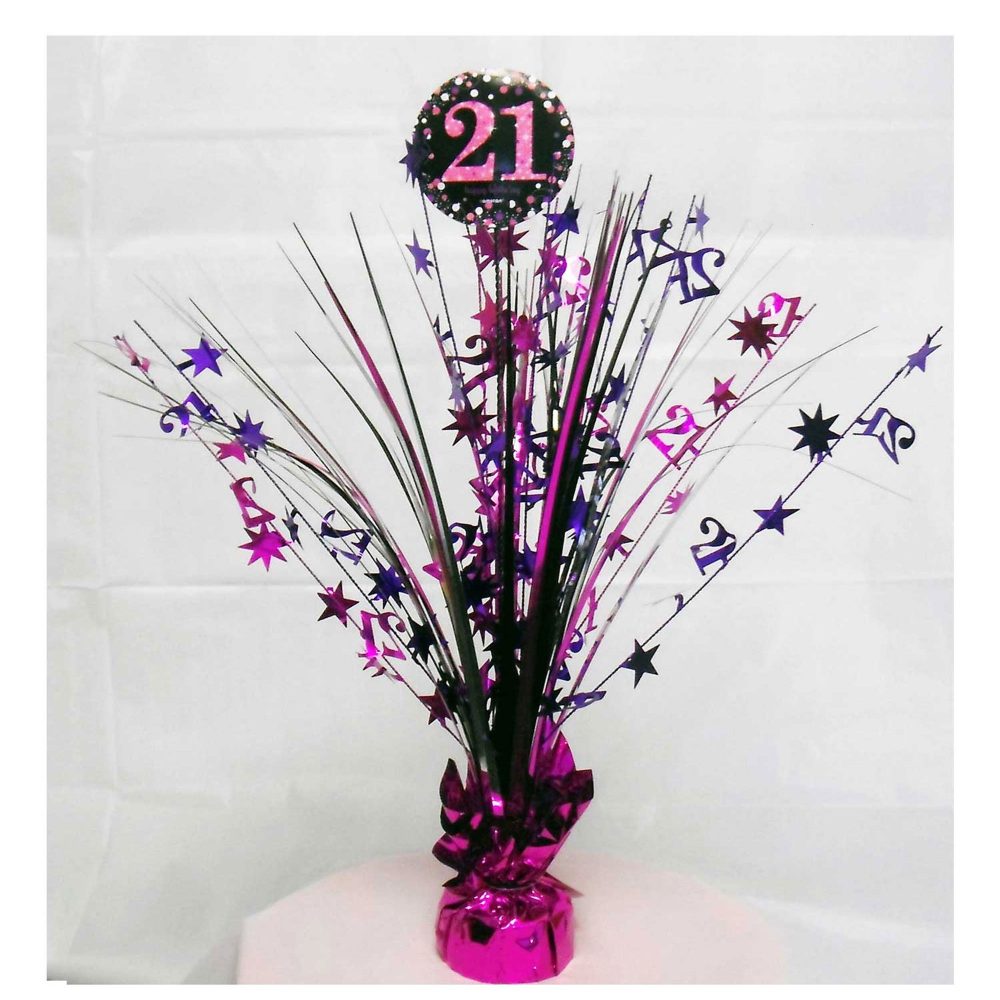 Pink Celebration 21 Centrepiece Spray - party supplies australia