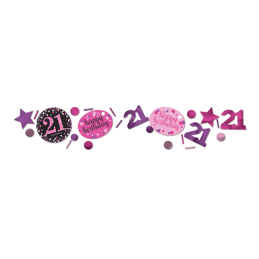 Pink Celebration 21 Confetti 34g - party supplies australia