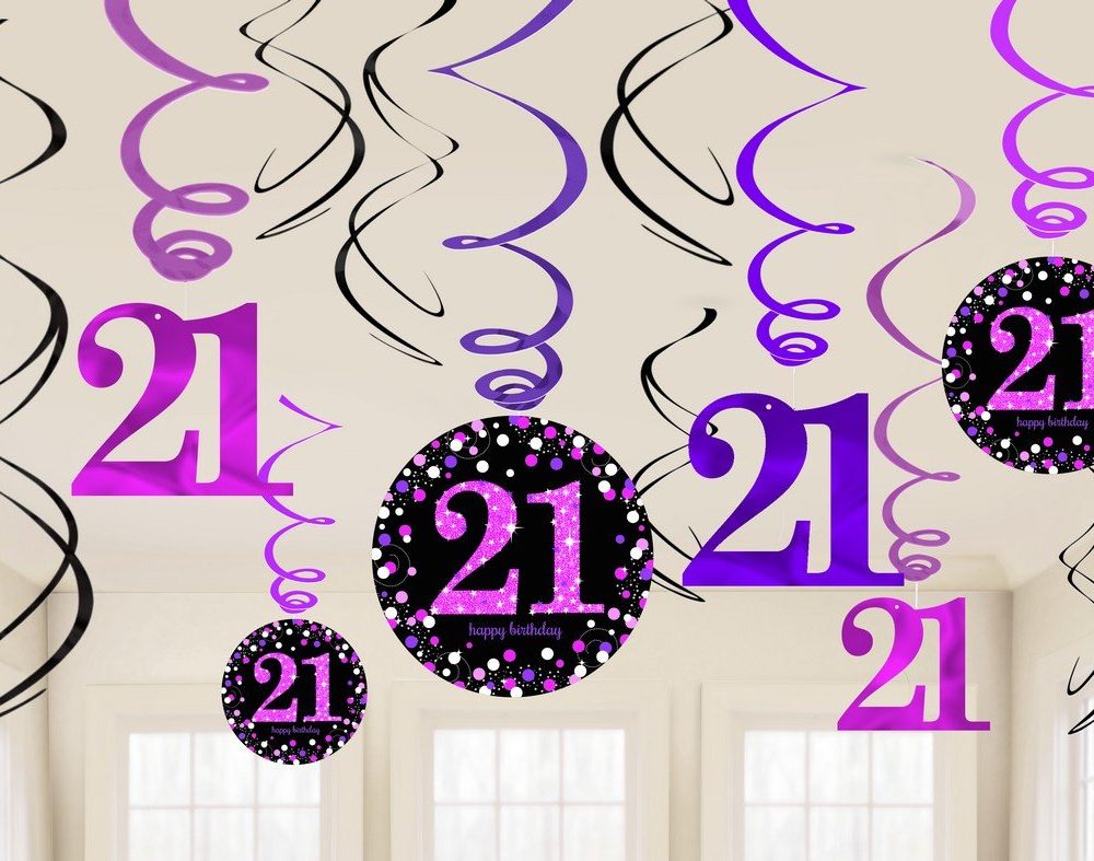 Pink Celebration 21 Swirl Value Pack - party supplies australia