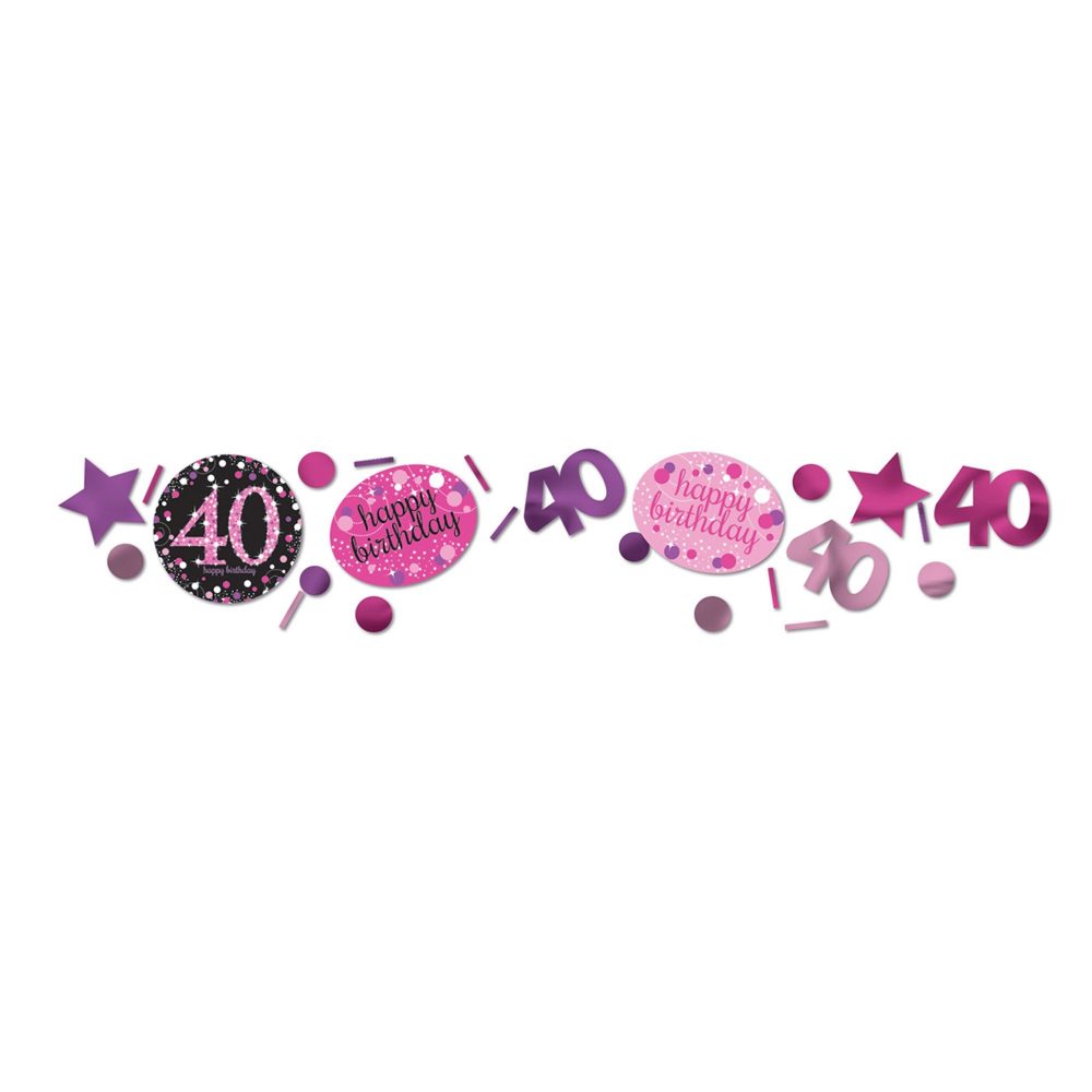 Pink Celebration 40 Confetti 34g - party supplies australia