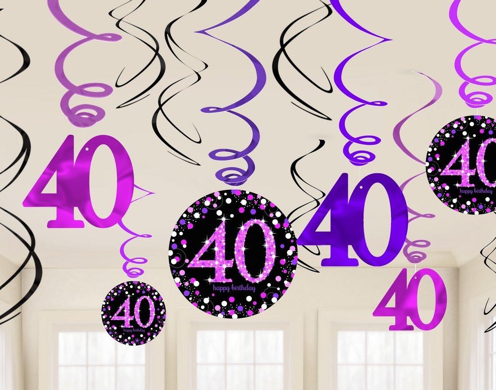 Pink Celebration 40 Swirl Value Pack - party supplies australia