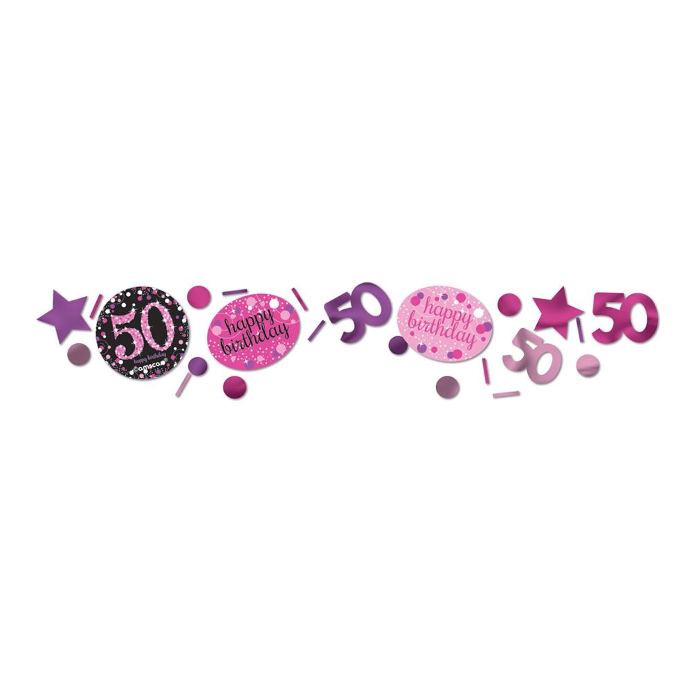 Pink Celebration 50 Confetti 34g - party supplies australia