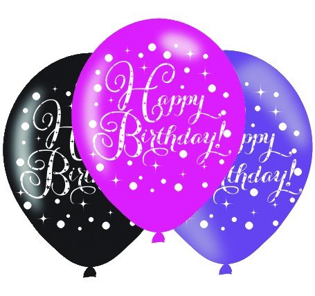 Pink Celebration Happy Birthday 30cm Latex Balloon - party supplies australia