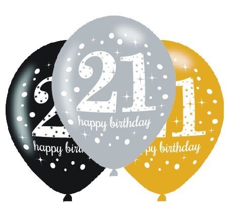 Sparkling Celebration 21 30cm Latex Balloon - party supplies australia