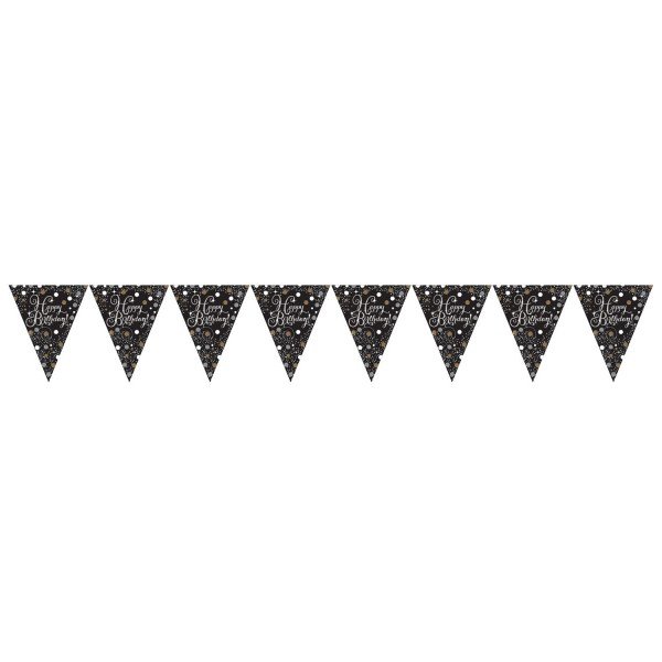 Sparkling Celebration Happy Birthday Prismatic Pennant Banner - Plastic - party supplies australia