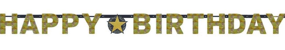 Sparkling Celebration Happy Birthday Prismatic Letter Banner - party supplies australia