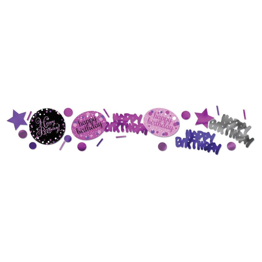 Pink Celebration Happy Birthday Confetti 34g - party supplies australia