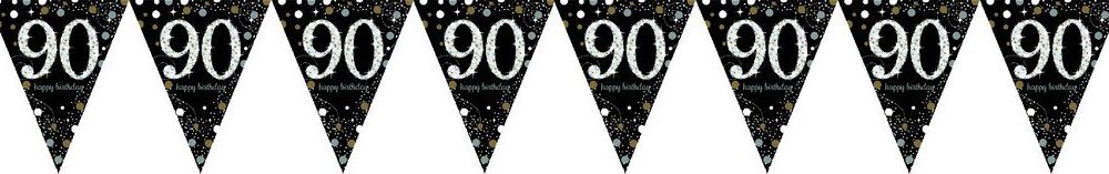 Sparkling Celebration 90 Prismatic Pennant Banner - Plastic - party supplies australia