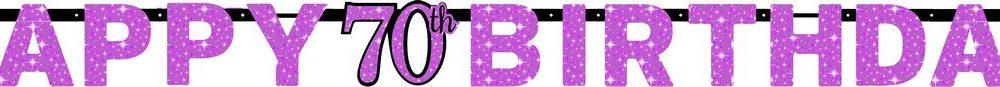 Pink Celebration 70 Prismatic Letter Banner - party supplies australia