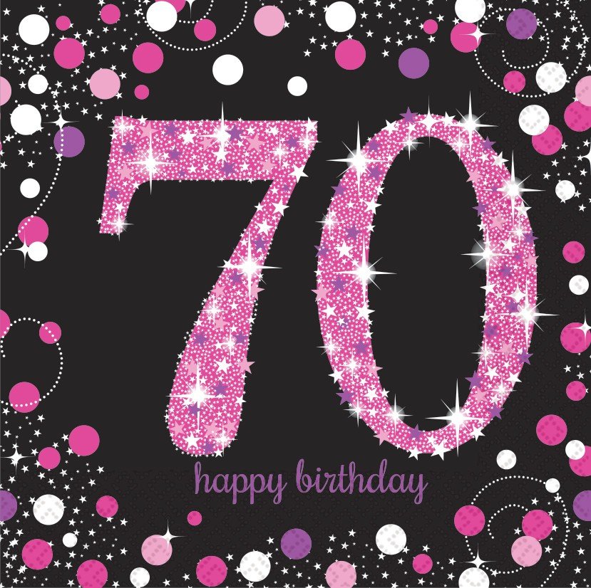 Pink Celebration 70 Lunch Napkins - party supplies australia