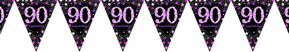 Pink Celebration 90 Prismatic Pennant Banner - Plastic - party supplies australia