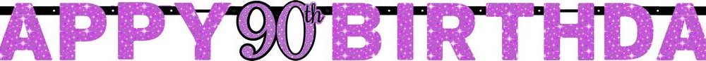 Pink Celebration 90 Prismatic Letter Banner - party supplies australia