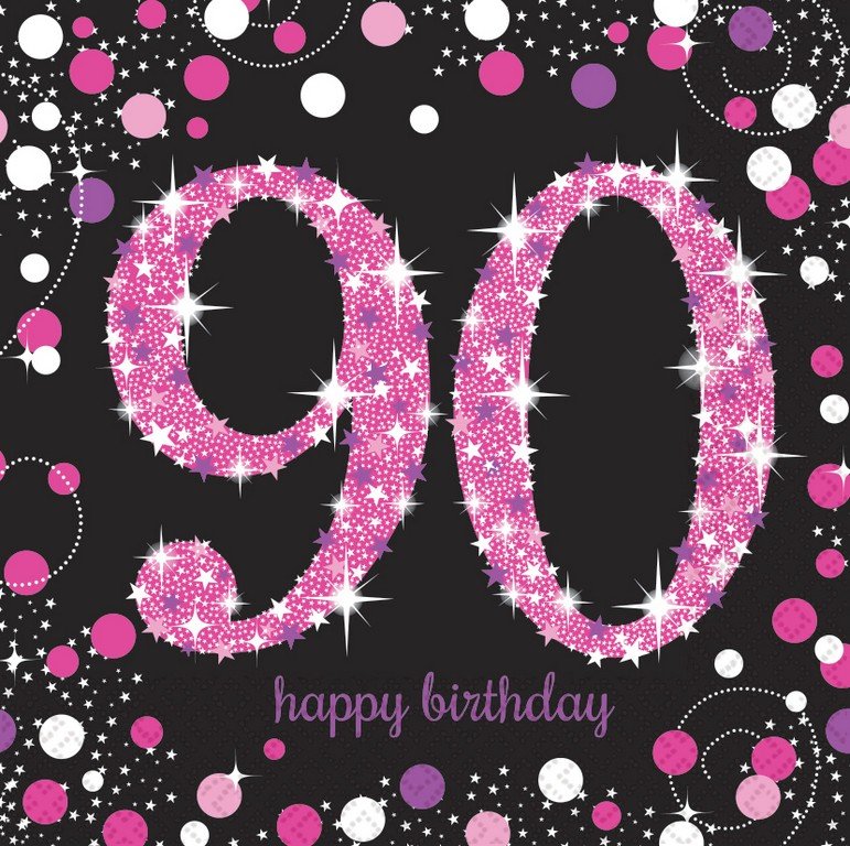 Pink Celebration 90 Lunch Napkins - party supplies australia