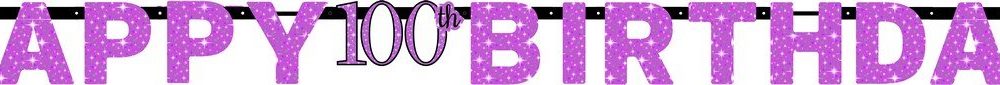 Pink Celebration 100 Prismatic Letter Banner - party supplies australia