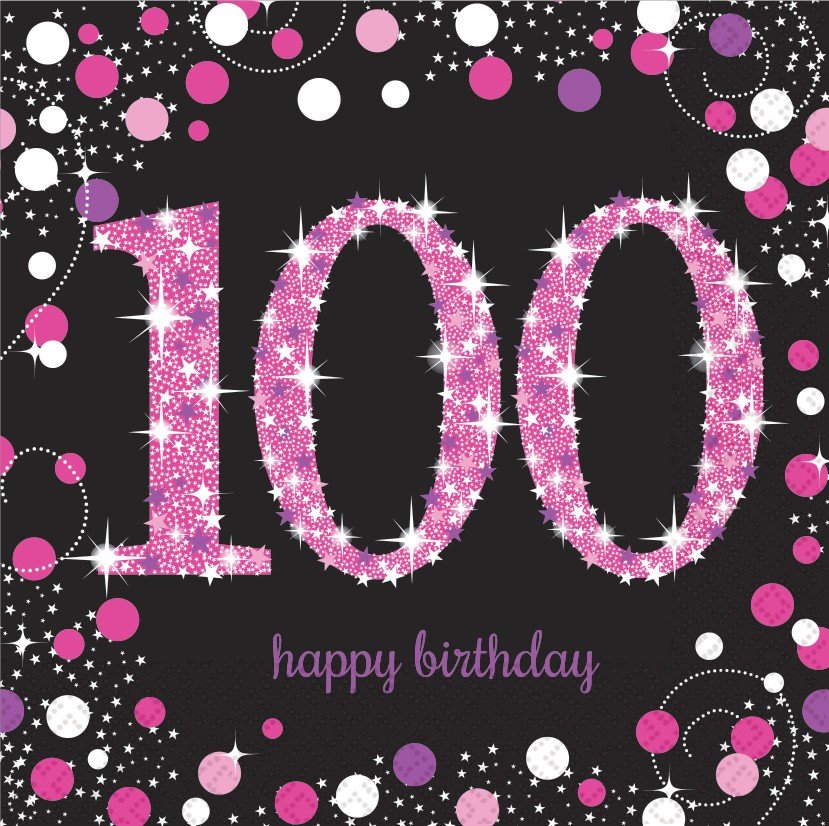 Pink Celebration 100 Lunch Napkins - party supplies australia