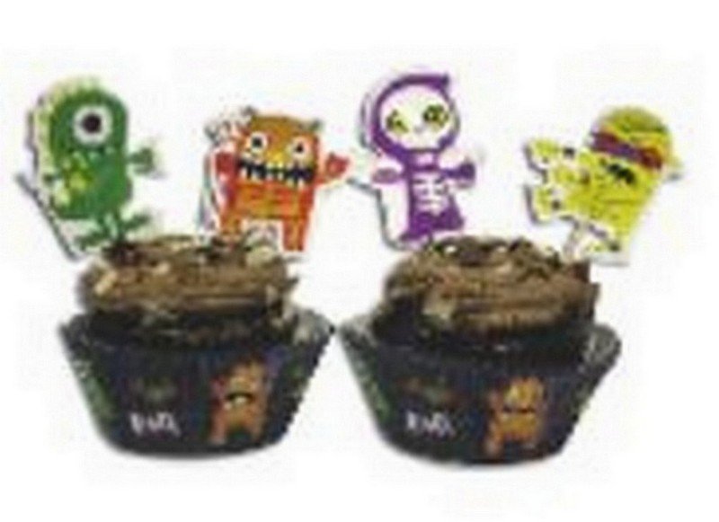 Boo Crew Monsters Cupcake Cases and Assorted Picks - party supplies australia