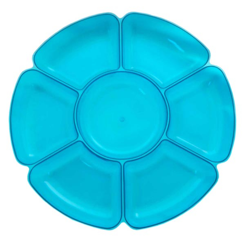 Neon Blue 7 Section Platter
