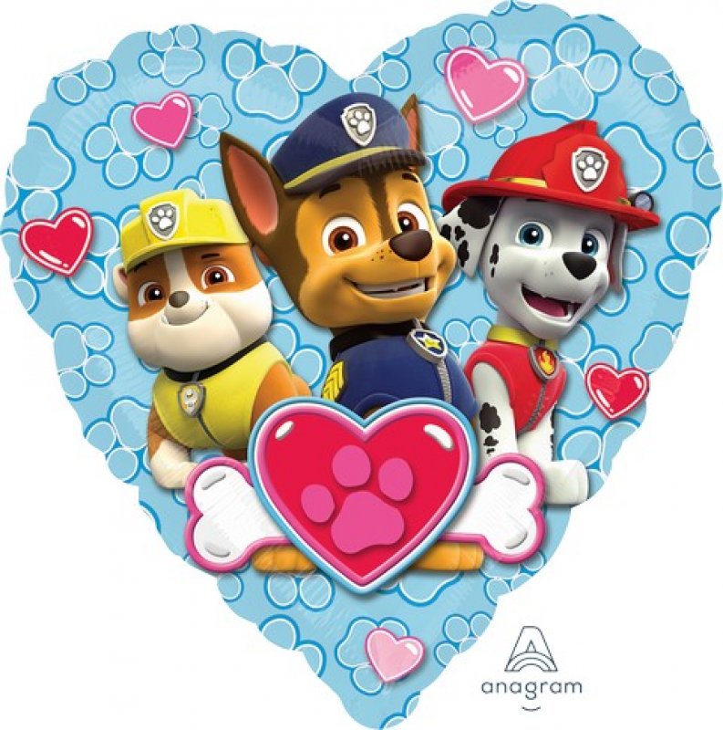 Paw Patrol Blue Heart Foil Balloon