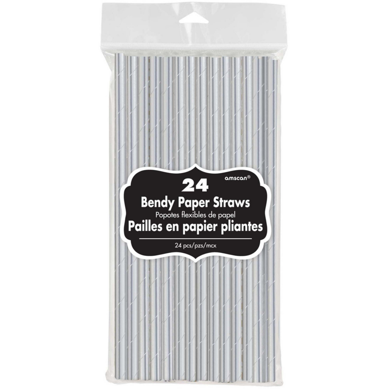 Silver Paper Straws 02