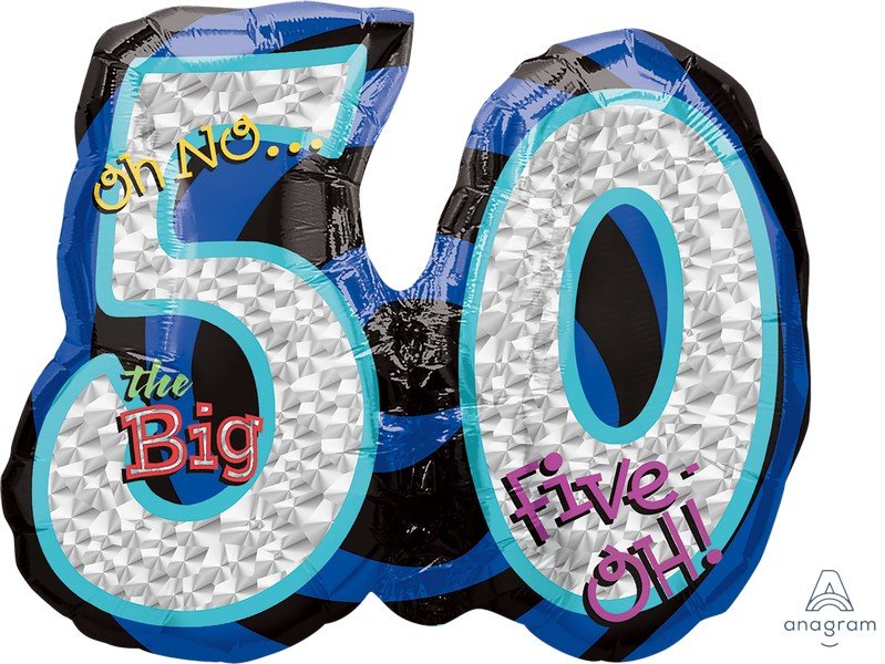 SuperShape Holographic Oh No! It's My Birthday 50 P40 - party supplies australia