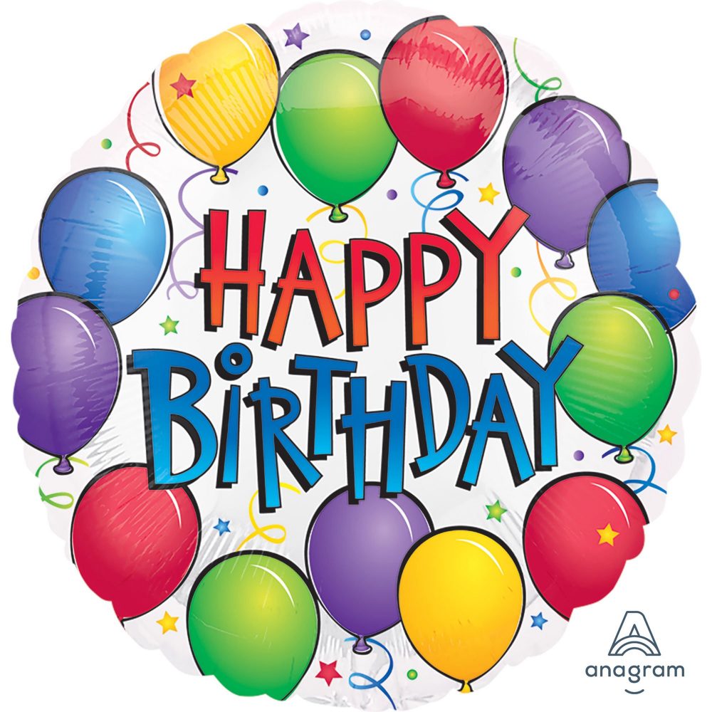 45cm Standard HX Balloon Fun Happy Birthday S40 - party supplies australia
