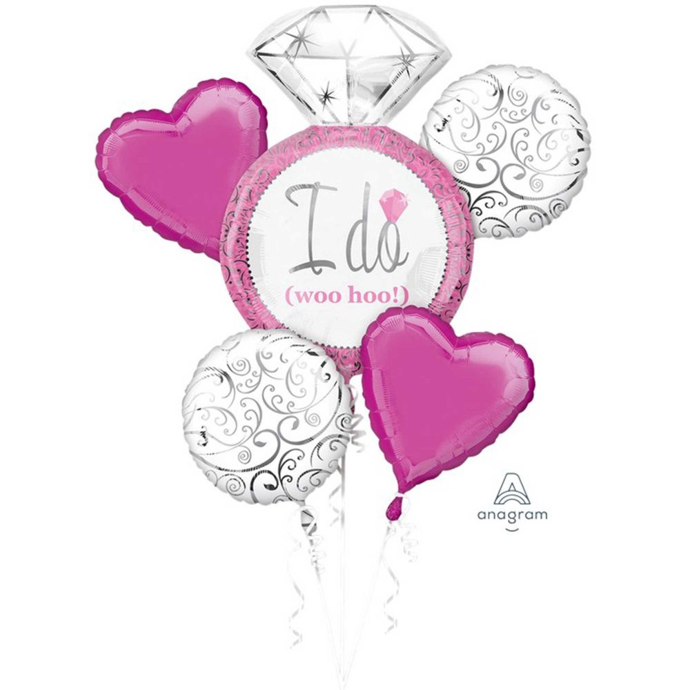 Bouquet Bright Pink Wedding I Do woo hoo P75 - party supplies australia