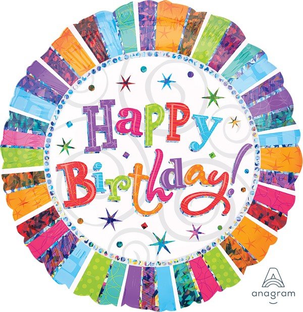 Jumbo Shape Holographic Radiant Birthday P45 - party supplies australia
