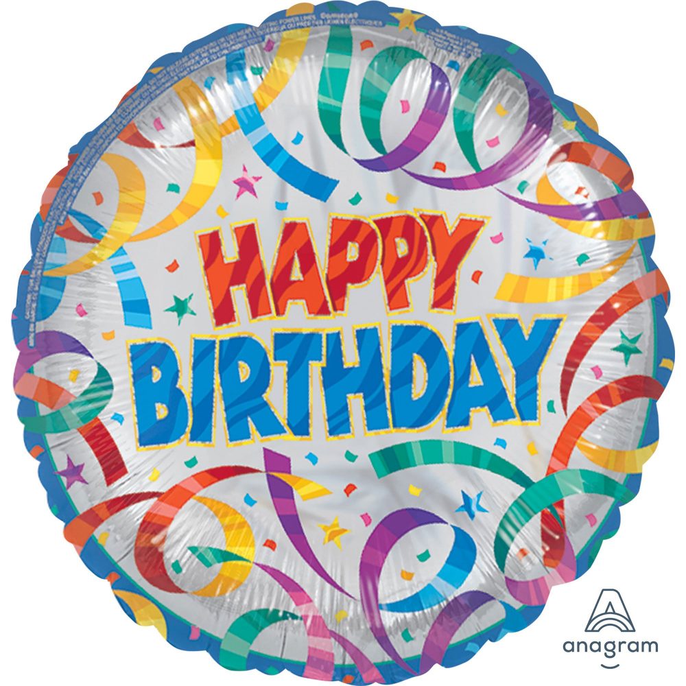 45cm Standard HX Party Streamers Happy Birthday S40 - party supplies australia