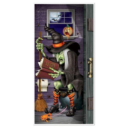 Witch Restroom Toilet Door Cover - party supplies australia